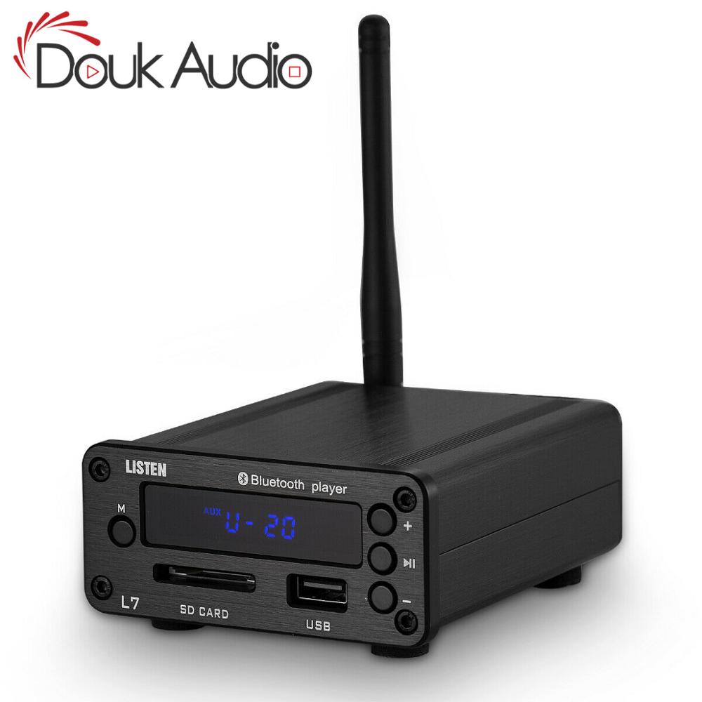 Douk audio-HiFi 블루투스 5.0 디코더 APE 무손실 음악 오디오 플레이어, 미니 프리 앰프, U 디스크 SD FM 라디오 지원